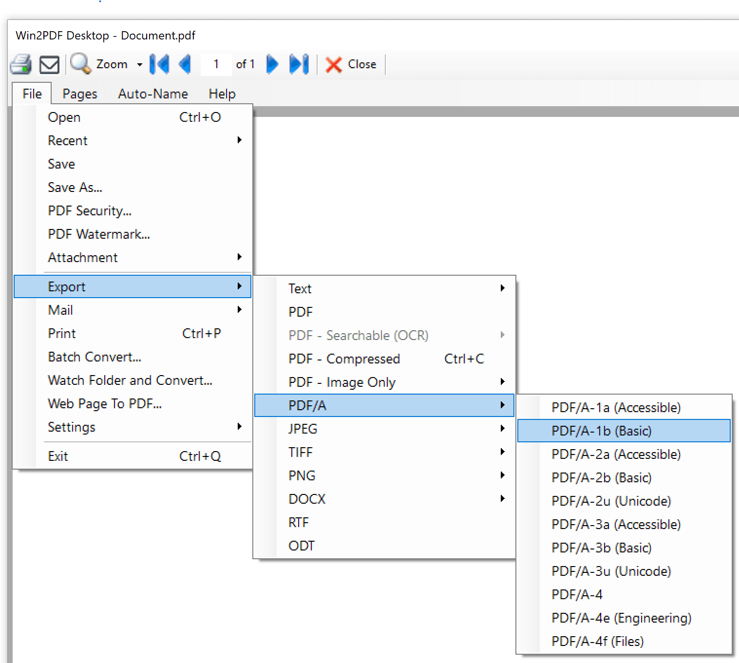 Win2PDF Desktop - Export PDF Image Only Menu Win2PDF Desktop - Export PDF Image Only Menu