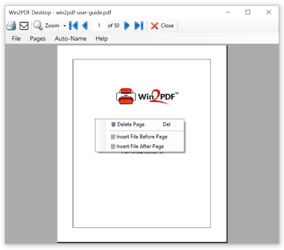 Win2PDF Desktop - Insert File Menu Win2PDF Desktop - Insert File Menu