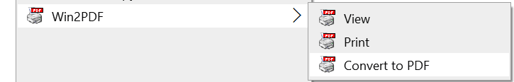 Win2PDF Explorer Context Menu Win2PDF Explorer Context Menu
